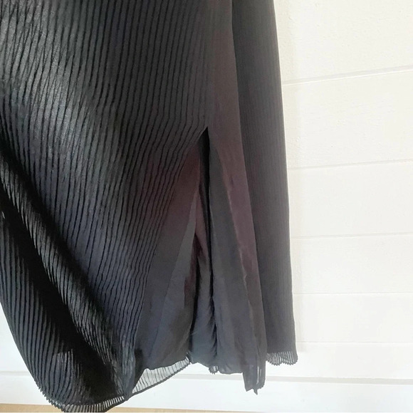 NWT Banana Republic Pleated Maxi Adjustable Straps Black Dress Size 12 - Picture 8 of 14